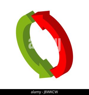 Exchange sign. Replace symbol isolated. swap business logo. Red and grin Circle arrow Stock Vector