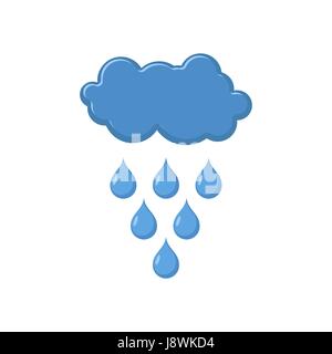 Cloud and rain icon. Weather pictogram isolated Stock Vector