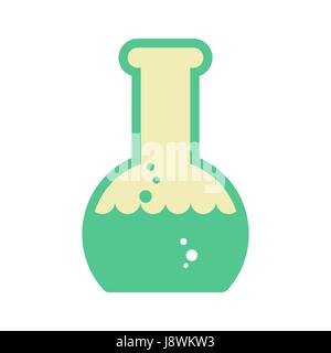 Laboratory flask chemical liquid. Glass vessel for lab science reagents Stock Vector