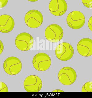 Tennis ball seamless pattern. Sports accessory ornament. Tennis background. Texture for sports game with ball Stock Vector