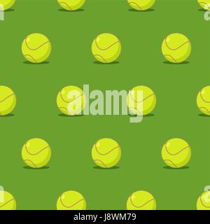 Tennis ball seamless pattern. Sports accessory ornament. Tennis background. Texture for sports game with ball Stock Vector
