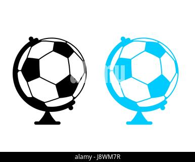 football ball Globe. World game. Sports accessory as earth sphere. Scope Soccer game Stock Vector