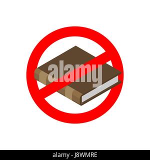 Dont read. Book sign icon. Open book symbol. Red prohibition sign. Stop ...