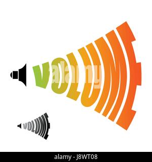 Volume. Sound level. Changing  loudness level of audio Stock Vector