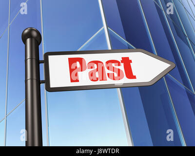 Time concept: sign Past on Building background Stock Photo