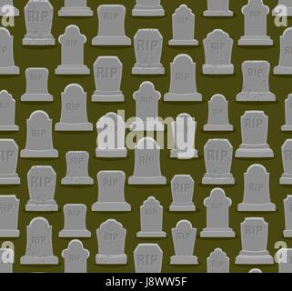 RIP seamless pattern. Old gravestone ornament. Cemetery background. Tomb texture. Grave Ancient. Tombstone With cracks Stock Vector