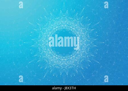 Blue graphic background molecule and communication. Connected lines with dots. Medicine, science, technology design .Vector illustration Stock Vector