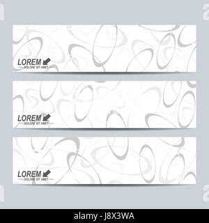 Grey set of vector banners. Background with gray circles. Web banners, card, vip, certificate, gift, voucher. Modern business stylish design Stock Vector