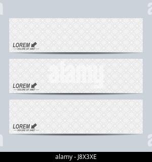 Grey set of vector banners. Background with gray circles. Web banners, card, vip, certificate, gift, voucher. Modern business stylish design Stock Vector