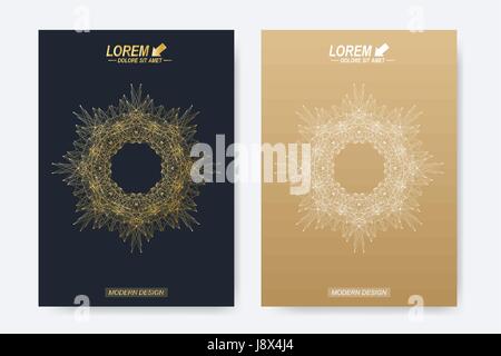 Modern vector templates for brochure, Leaflet, flyer, cover, magazine or annual report in A4 size. Business, science, medicine and technology design book layout. Abstract presentation with round form Stock Vector