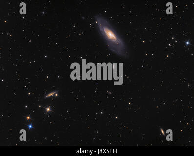 Galaxy M106 (Messier 106, NGC 4258) in constellation Canes Venatici Stock Photo