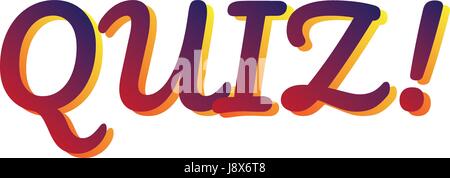 quiz! vector banner, t-shirt design Stock Vector