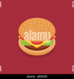 Sandwich isometric style. Vector illustration Stock Vector