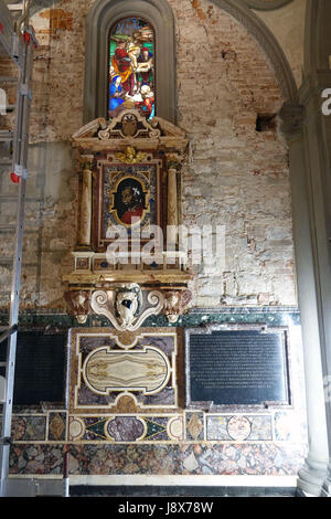 Florence, Restoration of Chapel Capponi in Santa Felicita with paintings of Pontormo thanks to the Donation of Friends of Florence 30/05/2017 Florence Italy Stock Photo