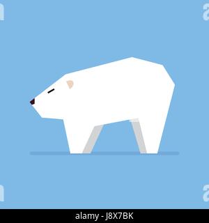 White bear in flat style. vector illustration Stock Vector