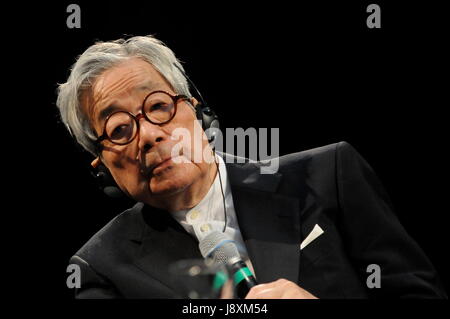 Nobel Prize winner for Literature, Kenzaburo Oe, attends literature festival in Lyon Stock Photo