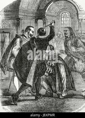 Attempt to assassinate king Henry IV of France (1553-1610) by Jean