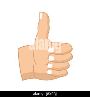 Thumbs up hand sign isolated. like Symbol all right. Success gesture hands Stock Vector