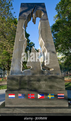 The Universal Soldier memorial in Battery Park in New York Stock Photo
