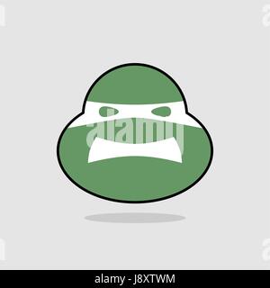 Head in  mask. Mask hero logo. Flat style icon. Vector illustration Stock Vector
