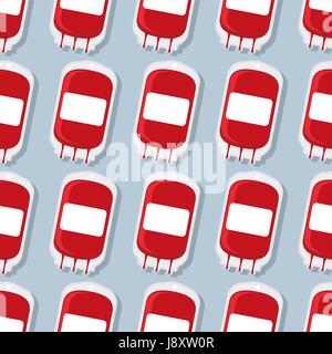 Blood donation transfusion bag pattern. Medical vector background Stock Vector