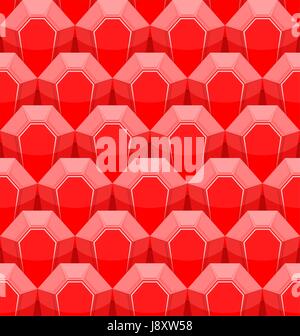 Ruby seamless pattern. Vector background of Red gems. Stock Vector