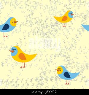 Bird tracks in sand a seamless pattern. Vector background of lovely birds Stock Vector