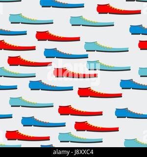 Trendy colorful shoes seamless pattern. Background of boot. Texture for baby tissue. Stock Vector