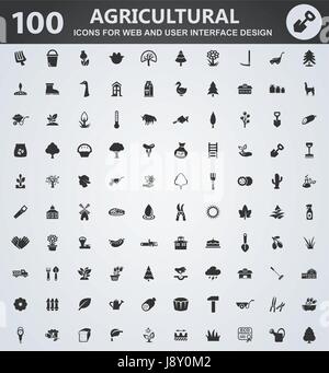 Agriculture icons for web and user interface design Stock Vector