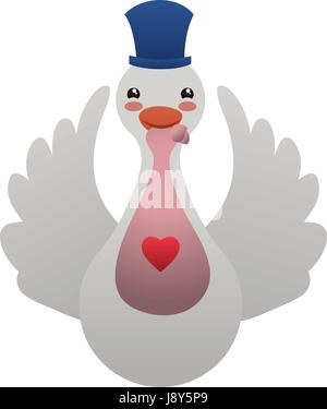 Cute goose cartoon Stock Vector