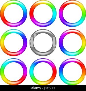 Rainbow ring, set Stock Vector