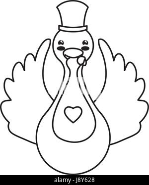 Cute goose cartoon Stock Vector