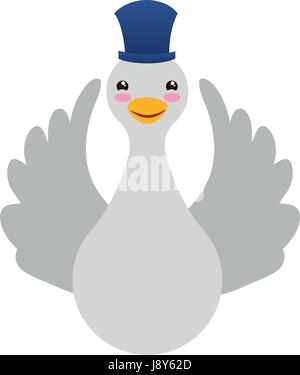 Cute goose cartoon Stock Vector