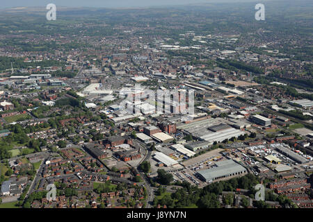 aerial view of Bolton town centre, Lancashire, UK Stock Photo