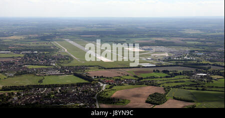 aerial view of Doncaster Sheffield Airport, formerly Robin Hood Airport Doncaster Sheffield, Yorkshire, UK Stock Photo