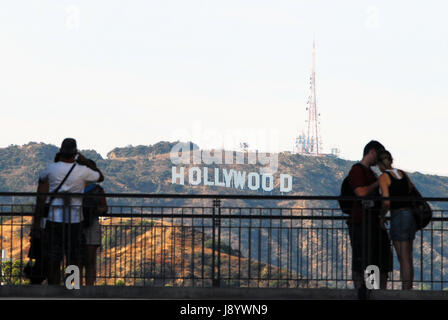 The Hollywood Sign, Mount Lee, Hollywood Hills, Hollywood, Los Angeles, California, USA Stock Photo