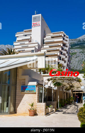 Royal Casino, Hotel Meteor, by main beach, Makarska, Dalmatia, Croatia Stock Photo