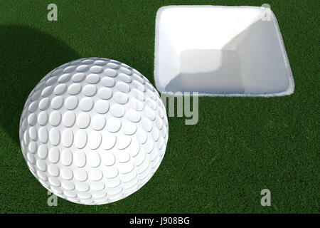 Golf ball with crossed golf clubs 3D render illustration isolated on white  background Stock Photo - Alamy