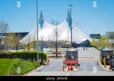 Chicago Illinois Near South Side Chicago Park Area South Lake Shore Drive Soldier Field South Lot Cavalia Odysseo The White Big Top tent marquee Stock Photo