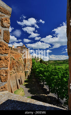Orvieto ancient medieval city walls with gate and countryside panorama Stock Photo