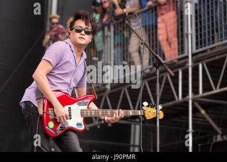 May 26, 2017 - Napa, California, U.S - DAK LERDAMORNPONG of Saint Motel during the BottleRock Napa Valley Music Festival in Napa, California (Credit Image: © Daniel DeSlover via ZUMA Wire) Stock Photo