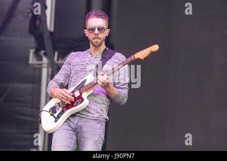 May 26, 2017 - Napa, California, U.S - AARON SHARP of Saint Motel during the BottleRock Napa Valley Music Festival in Napa, California (Credit Image: © Daniel DeSlover via ZUMA Wire) Stock Photo