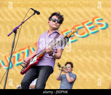 May 26, 2017 - Napa, California, U.S - DAK LERDAMORNPONG of Saint Motel during the BottleRock Napa Valley Music Festival in Napa, California (Credit Image: © Daniel DeSlover via ZUMA Wire) Stock Photo