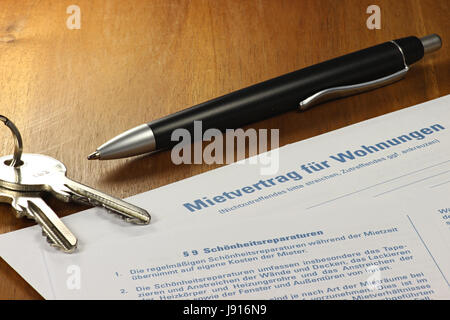 German lease contract on desktop Stock Photo