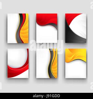 Vector minimal curve wave set background with shadow and space for text and message for business artwork, brochure, flyer, cover, template Stock Vector