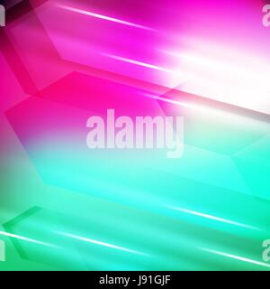 Abstract geometric gems and crystals glowing background with sparks and shining lines. Stock Vector