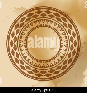 Geometric mandala element made in vector. Vintage decorative elements. Watercolor background. Islam, Arabic, Indian, Stock Vector