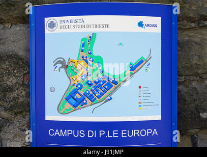 The University of Trieste (Universita degli Studi di Trieste or UNITS) in the autonomous region of Friuli-Venezia Giulia in Italy Stock Photo