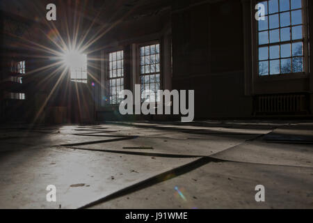 Permission visit to the unused section of Saint Cadoc's Hospital, Caerleon, on the northern outskirts of Newport, South Wales, UK Stock Photo