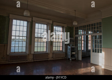 Permission visit to the unused section of Saint Cadoc's Hospital, Caerleon, on the northern outskirts of Newport, South Wales, UK Stock Photo